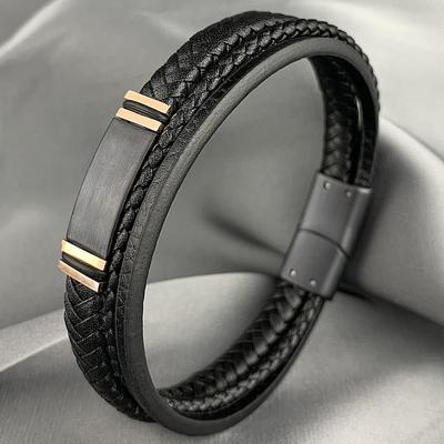Кожаный браслет Retonis Gold